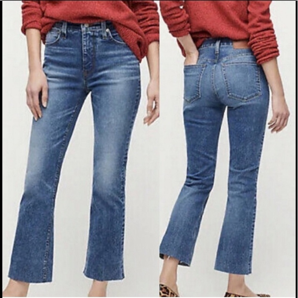 J.Crew Billie Demi Boot Eco Crop Jeans With Cut Hems